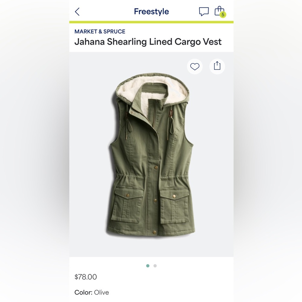 Market & Spruce Jahana Shearling-Lined Cargo Vest